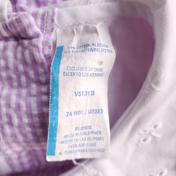 Vintage Little Bitty Dress Sleeveless Purple|White Baby Girls 24 Months - Picture 5 of 5
